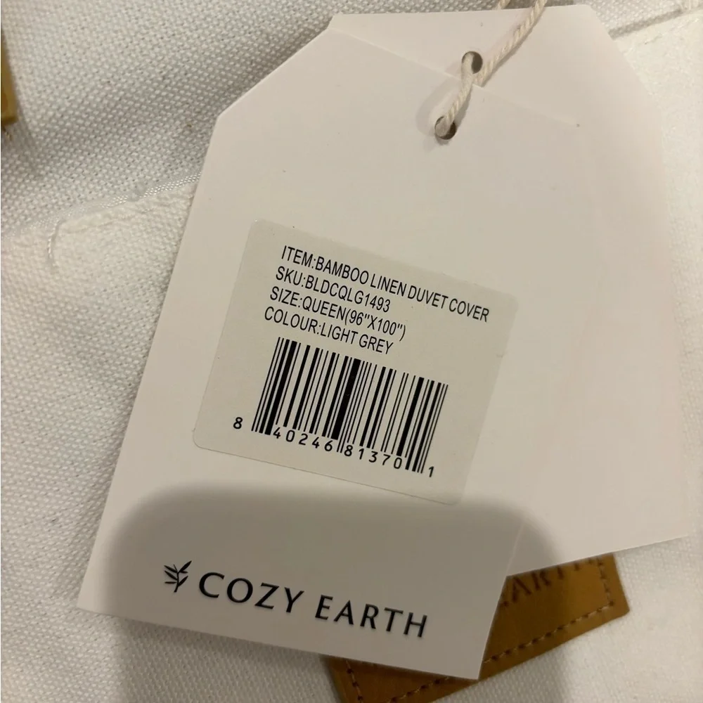 NWT Cozy Earth Linen Bamboo Duvet Cover